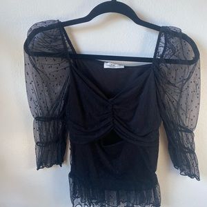sheer black top